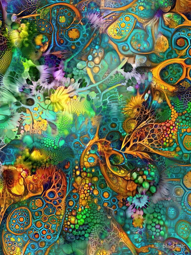 Thumbnail 5 of 5, Leggings, Deepdream floral fractalize abstraction designed and sold by blackhalt.