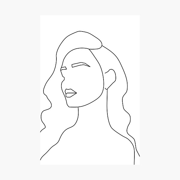 "Woman Line Art Portrait" Photographic Print by Kotana | Redbubble