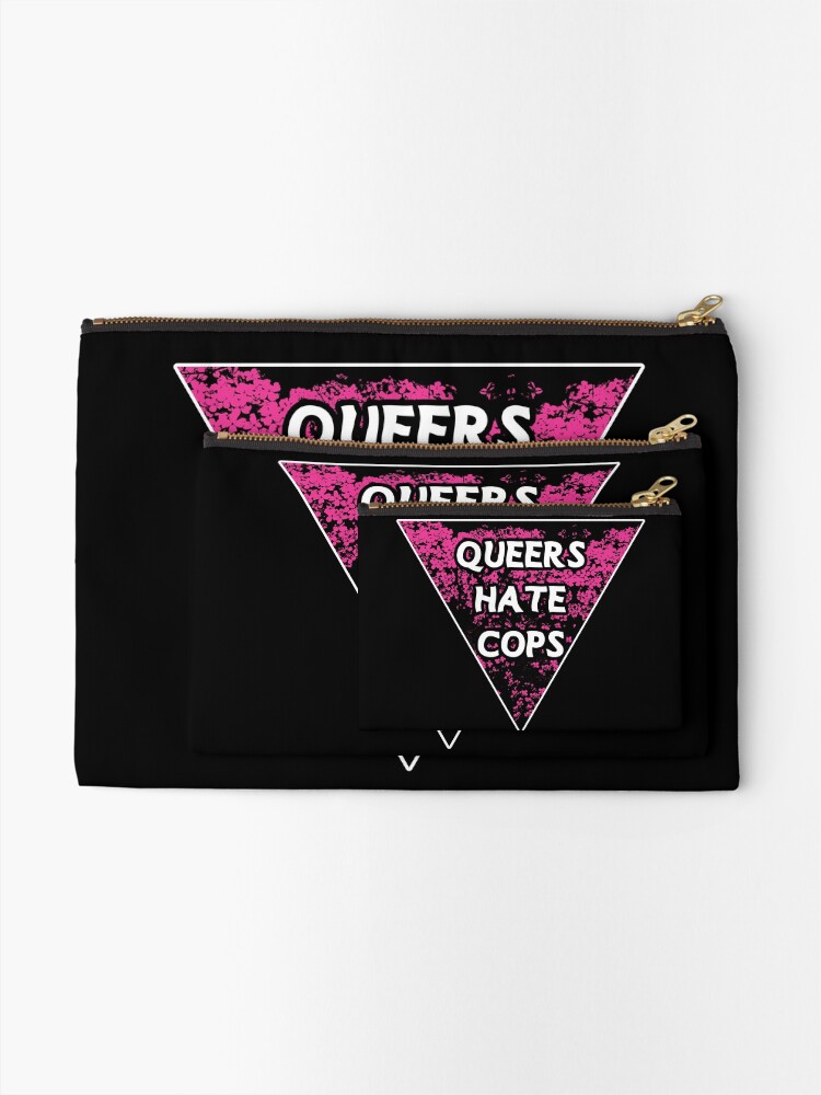 Alternate view of queers hate cops pink | be gay do crimes | acab Zipper Pouch