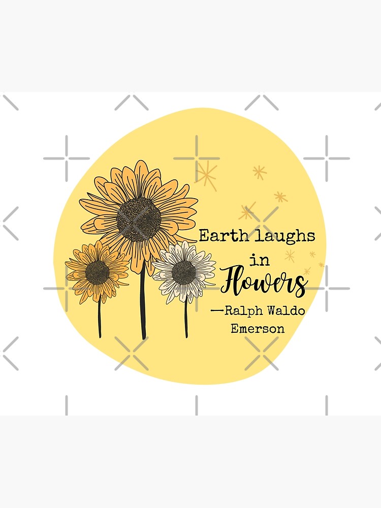 Thumbnail 3 of 3, Tapestry, Earth Laughs in Flowers, Ralph Waldo Emerson designed and sold by Dollfacedesign.