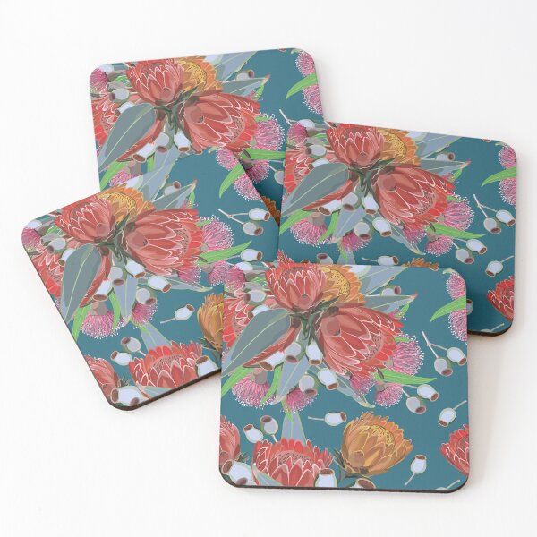 Item preview, Protea & Eucalyptus Bush - Summer Blue Colour Palette designed and sold by Sketchbook Designs.