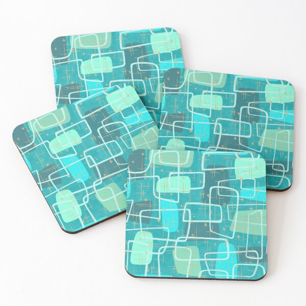 Item preview, Atomic MCM Grid in Deep Ocean designed and sold by Raqilu Designs.