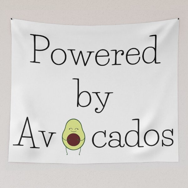 Item preview, Powered by Avocados, Vegan Humor, Funny Vegan, Veggie Humor, Veganuary designed and sold by naturecdesigns.