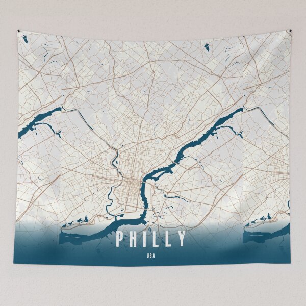Item preview, Philadelphia City Map - Vintage Style Art Print designed and sold by TwoRabbits.