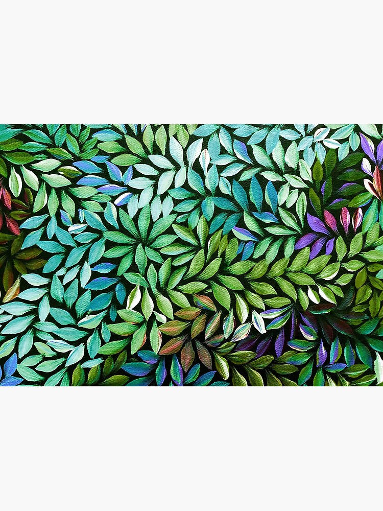 Australian Aboriginal Art Medical Leaves Turquoise Green by GhostGumDesigns