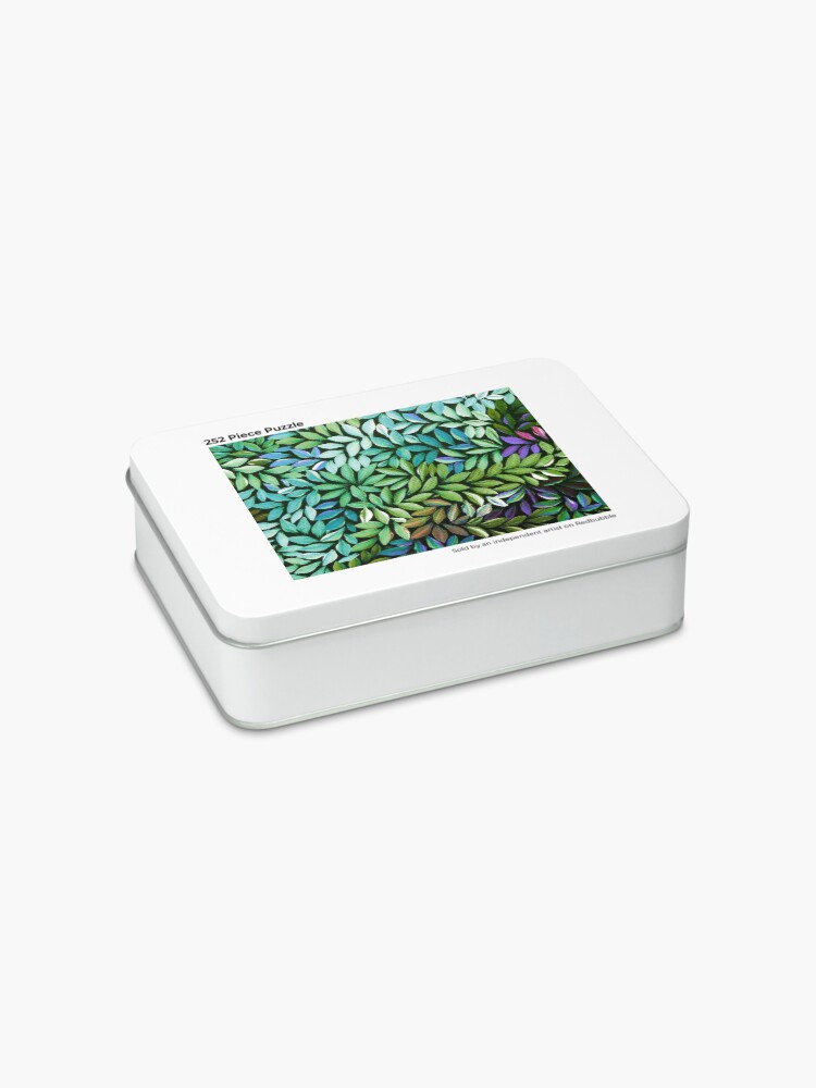 Alternate view of Australian Aboriginal Art Medical Leaves Turquoise Green Jigsaw Puzzle