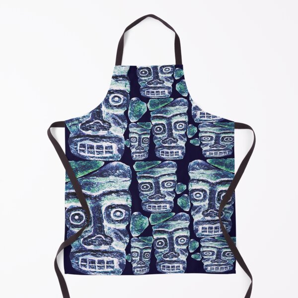 Item preview, Blue Tribal Stone Faces designed and sold by suekieper.