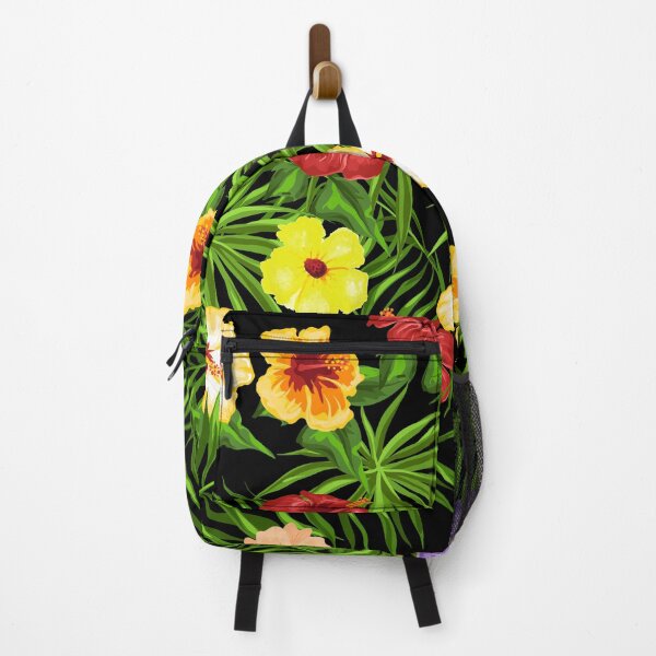 Item preview, Beautiful Exotic Jungle Palm Leaves with Vibrant Hibiscus Flowers designed and sold by DaughterofYah.