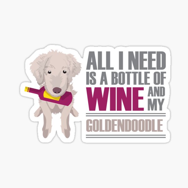 Wine and Goldendoodles Sticker
