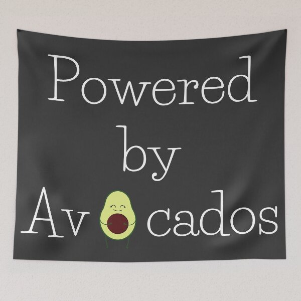 Item preview, Powered by Avocados, Powered by Plants, Funny Vegan, Vegan Humor, Vegetarian Humor, Veganuary designed and sold by naturecdesigns.