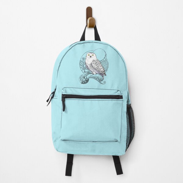 Item preview, Snowy Owl Doodle in a blue wintery scene designed and sold by mernstw.