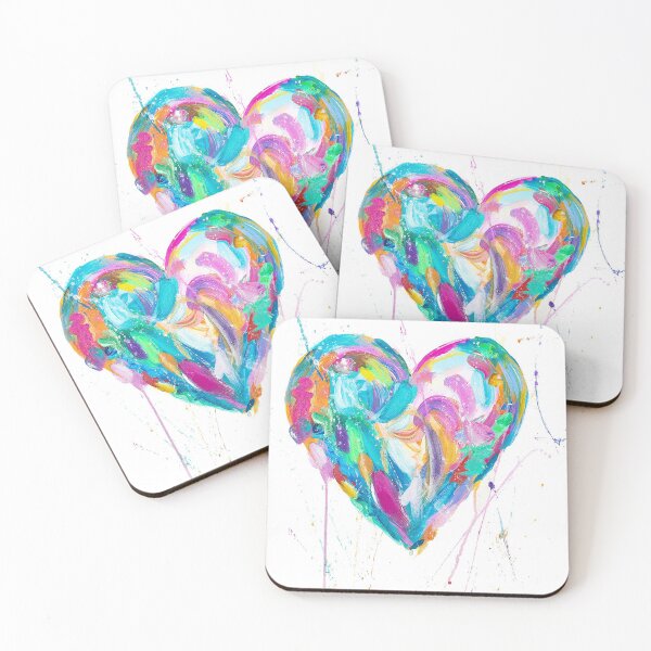 Item preview, Abstract Heart Print, Heart Artwork, Multicolor Heart Decor, Shabby Chic Heart designed and sold by jasonsauve.