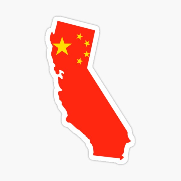 Aperçu de l'œuvre Contour de la Californie avec le gouverneur du drapeau chinois créée et vendue par Adverity.