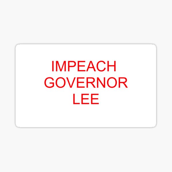 Vista previa del artículo con la obra «Acusar al gobernador Lee», diseñado y vendido por Mister Sticker.