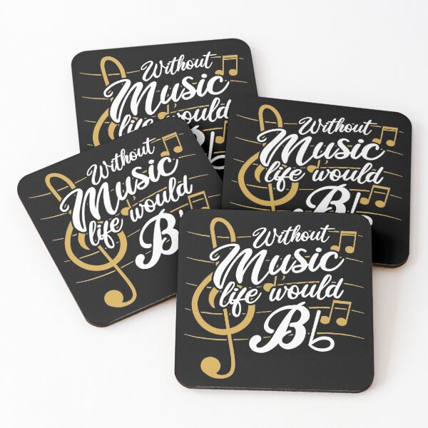 Item preview, Without Music Life Would B Flat II - Funny Music Quotes T-Shirt designed and sold by momenus.