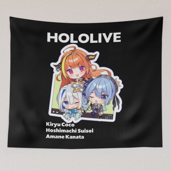 Aperçu de l'œuvre  Hololive - Kiryu Coco, Amane Kanata et Hoshimachi Suisei créée et vendue par trendingshop97.