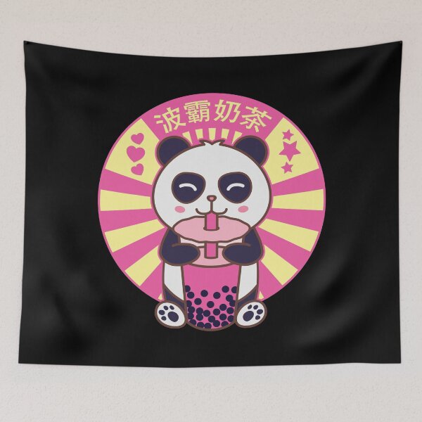 Item preview, Kawaii Panda Drinking Bubble Boba Tea designed and sold by Art by s2ray.