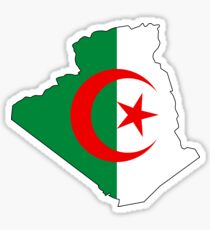Flag Map of Algeria Sticker