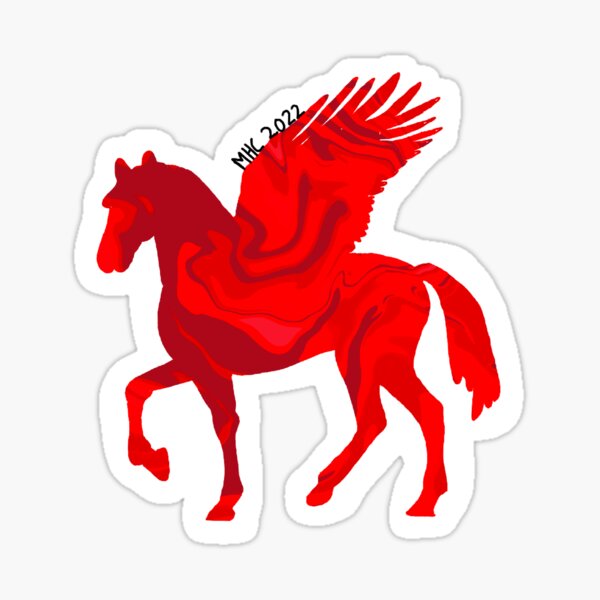 Vista previa del artículo con la obra «Mount Holyoke 2022 Pegaso rojo jaspeado», diseñado y vendido por Vivi Corre.