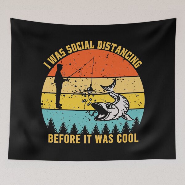 Item preview, I was social distancing before funny fishing designed and sold by osamamohamad.
