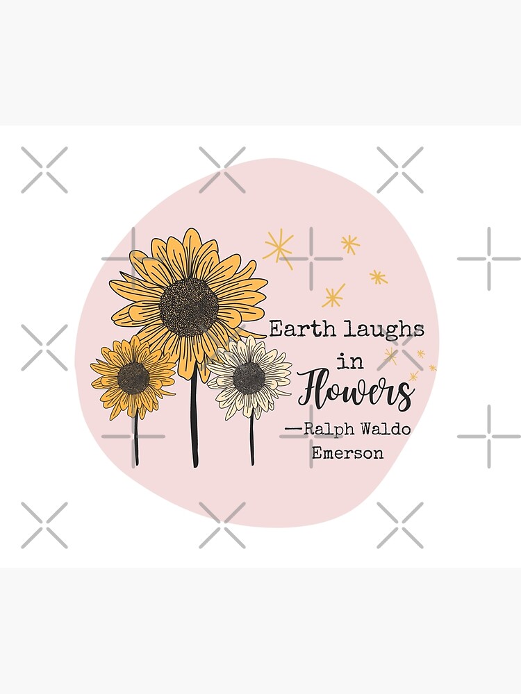 Thumbnail 3 of 3, Tapestry, Copy of Earth Laughs in Flowers, Ralph Waldo Emerson designed and sold by Dollfacedesign.