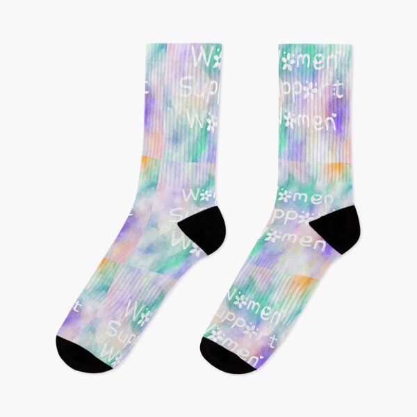 Item preview, Women Support Women Rainbow Watercolor Square Hippie Text designed and sold by everything4eva.
