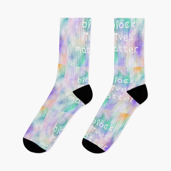 Item preview, Black Lives Matter Rainbow Watercolor Square Hippie Text designed and sold by everything4eva.