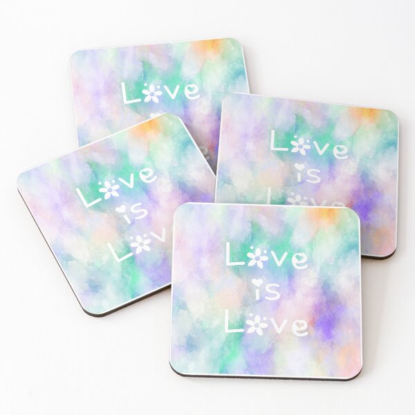 Item preview, Love is Love Rainbow Watercolor Square Hippie Text designed and sold by everything4eva.