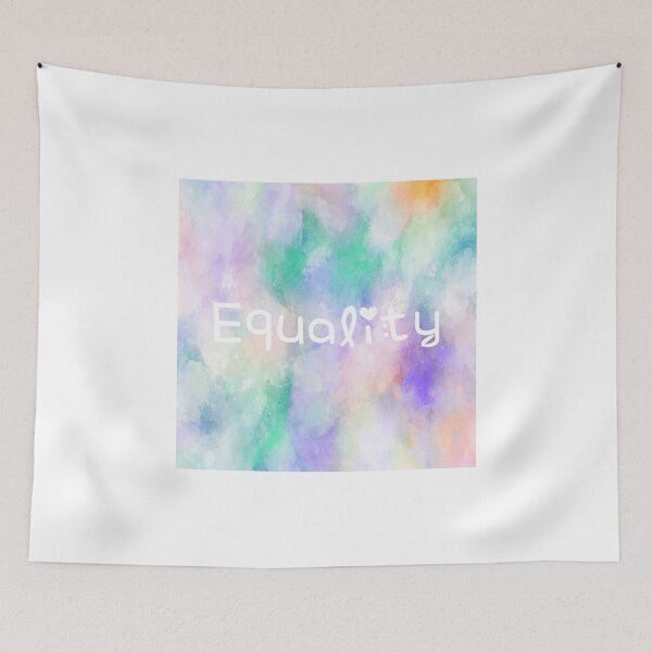 Item preview, Equality Rainbow Watercolor Square Hippie Text designed and sold by everything4eva.