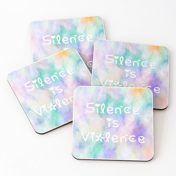 Item preview, Silence is Violence Rainbow Watercolor Square Hippie Text designed and sold by everything4eva.
