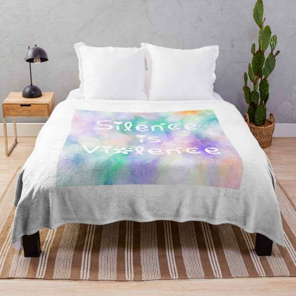 Item preview, Silence is Violence Rainbow Watercolor Square Hippie Text designed and sold by everything4eva.