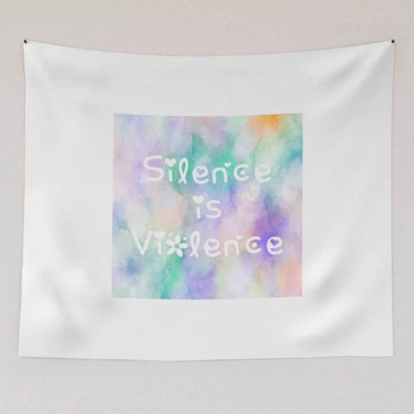 Item preview, Silence is Violence Rainbow Watercolor Square Hippie Text designed and sold by everything4eva.