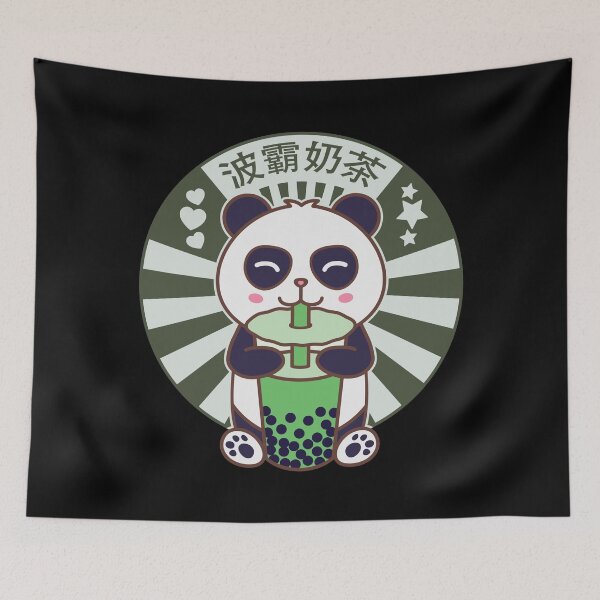 Item preview, Kawaii Panda Drinking Bubble Boba Tea designed and sold by Art by s2ray.