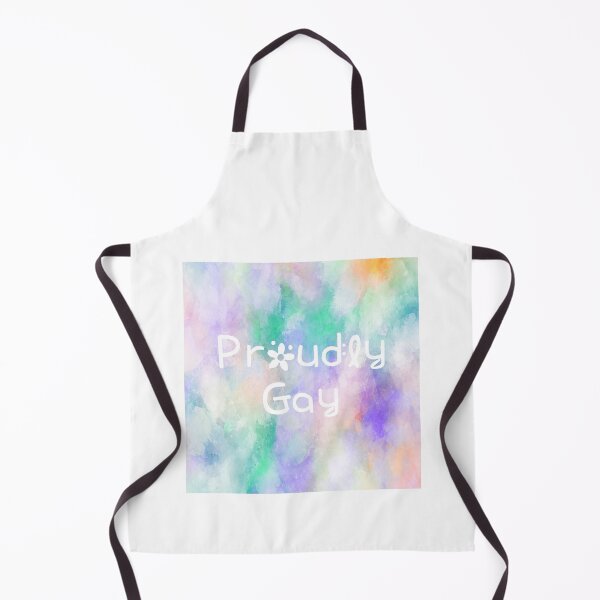 Item preview, Proudly Gay Rainbow Watercolor Square Hippie Text designed and sold by everything4eva.
