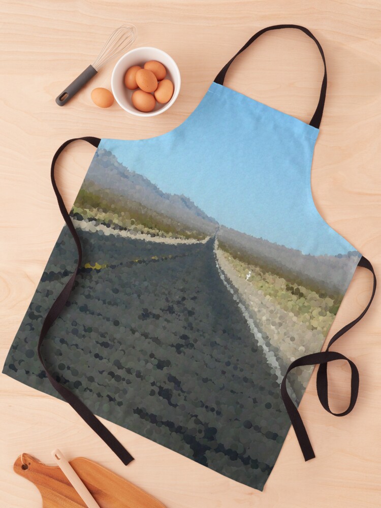 Thumbnail 1 of 6, Apron, Empty Desert Road to Nowhere designed and sold by MathenaArt.