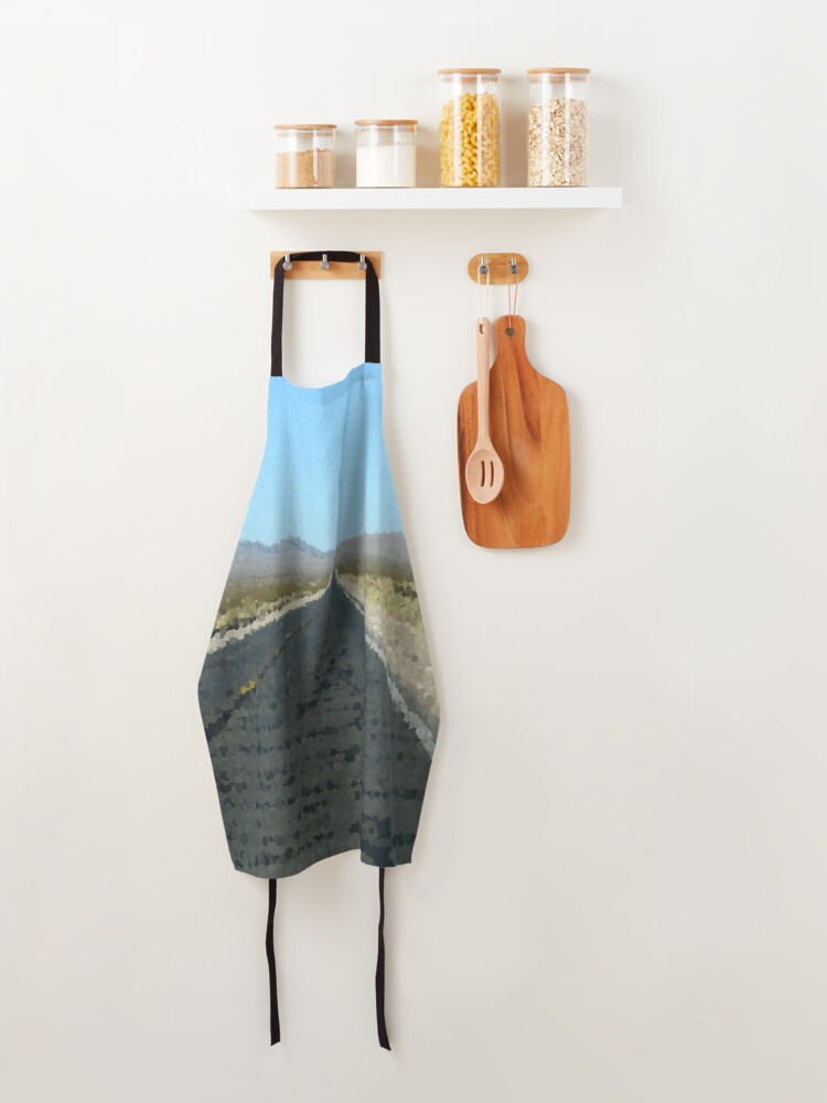 Thumbnail 4 of 6, Apron, Empty Desert Road to Nowhere designed and sold by MathenaArt.