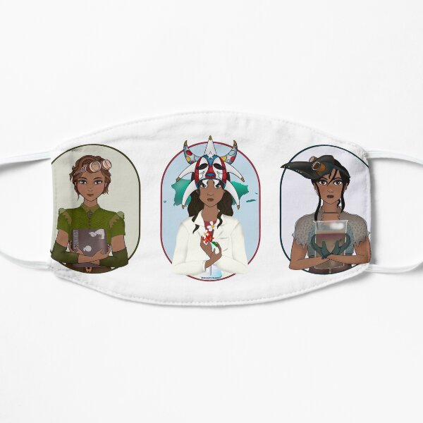 Triptych: Puerto Rican Scientist Flat Mask