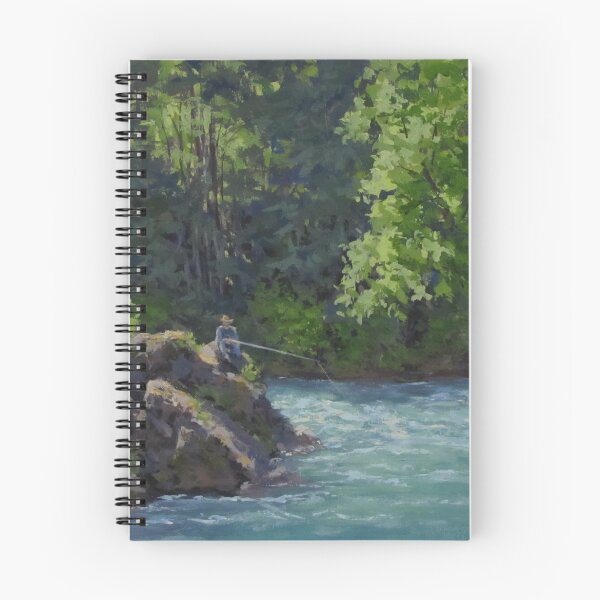 Item preview, Favorite Spot - Original Fishing on the River Painting designed and sold by Karen Ilari.