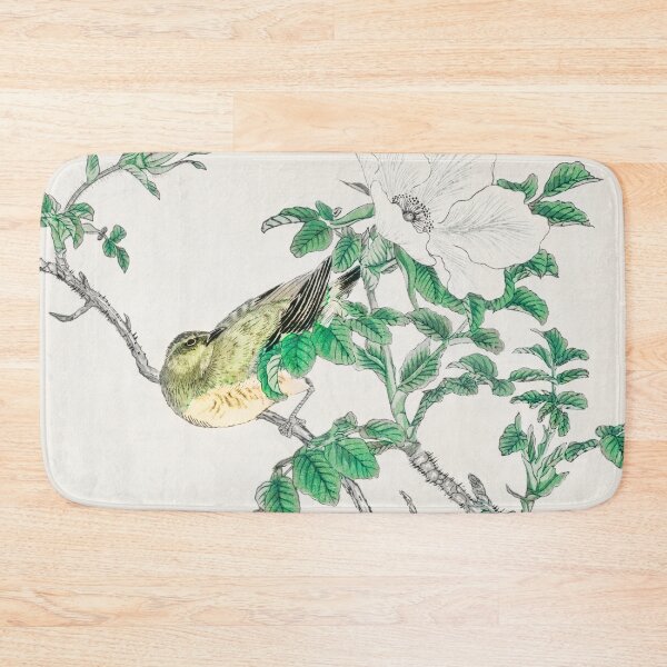 Item preview, brown eared bulbul and rosa rugosa illustration 43332295912 designed and sold by Bird-Lore.