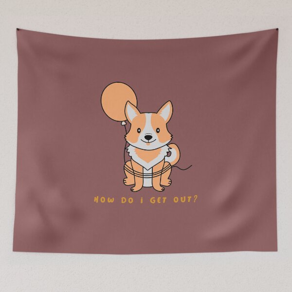 Item preview, Como salgo | Corgi divertido | lindo perrito atrapado designed and sold by CorgeousRus.