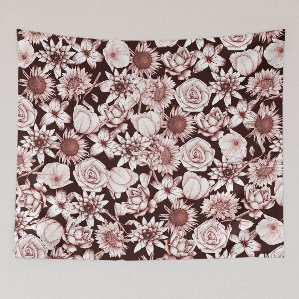 Item preview, Red Micro Floral Print  designed and sold by Flower Magic .