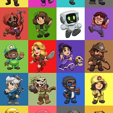 Spelunky 2 Player Characters Pattern Greeting Card for Sale by