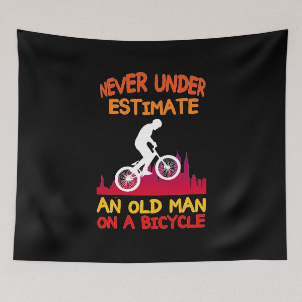 Item preview, Never Under Estimate An Old Man On A Bicycle designed and sold by aktiveaddict.