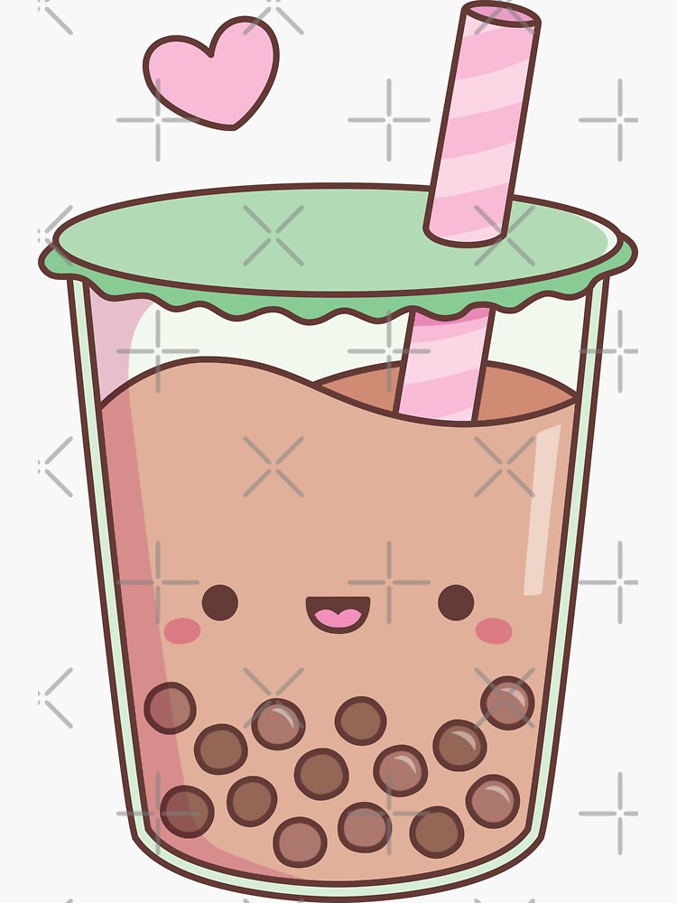 "Cute Boba Tea Love Doodle" Sticker for Sale by rustydoodle Redbubble