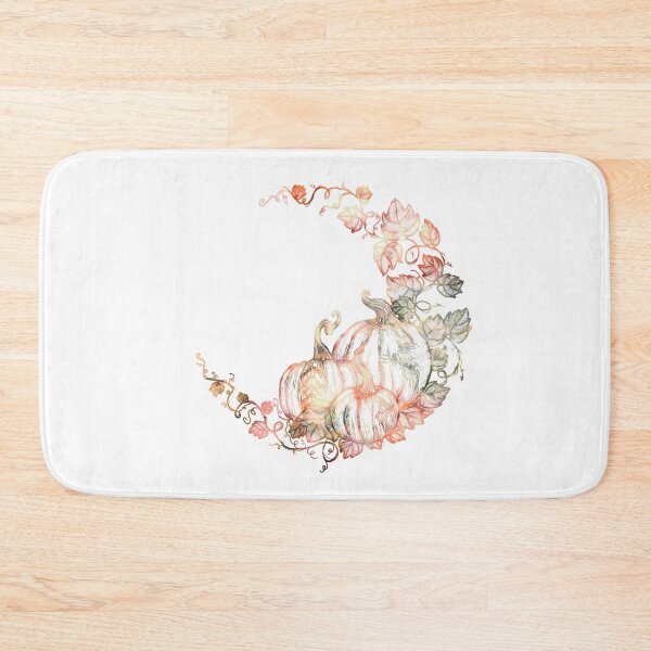 Colorful Pumpkin Moon Bath Mat
