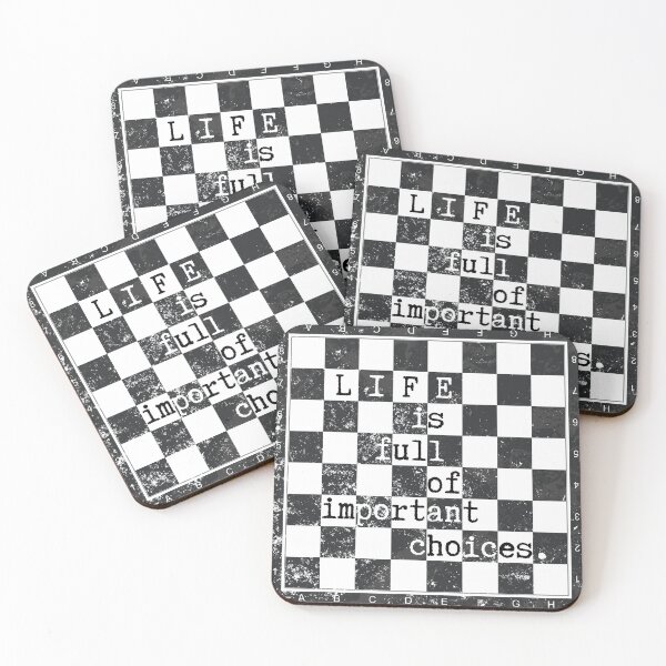 Item preview, Life Is Full Of Important Choices CHESS | Black & White Distressed designed and sold by CozyMarket.