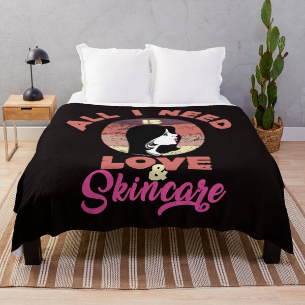 Item preview, All I Need Is Love and Skincare - Funny Retro Beautiful Skin Woman and Text Humor Gift Ideas designed and sold by leo121687.