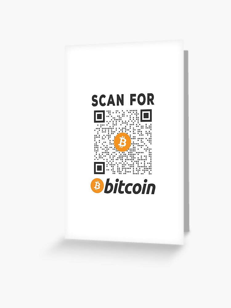 Rick Roll QR code disguised as bitcoin QR code | Greeting Card