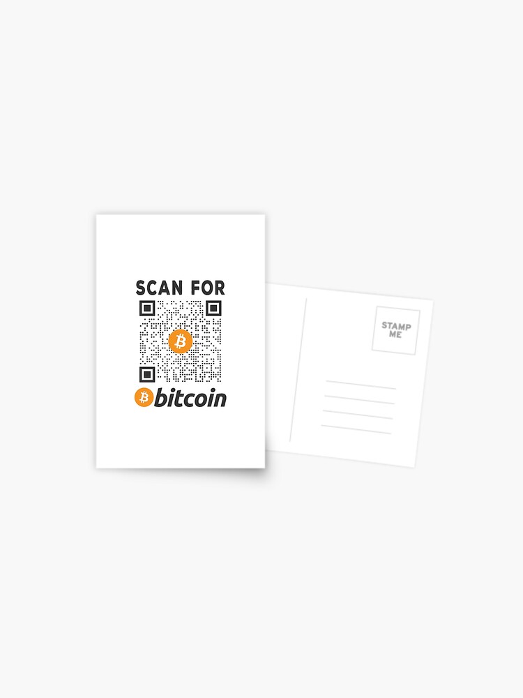 Rick Roll QR code disguised as bitcoin QR code | Greeting Card