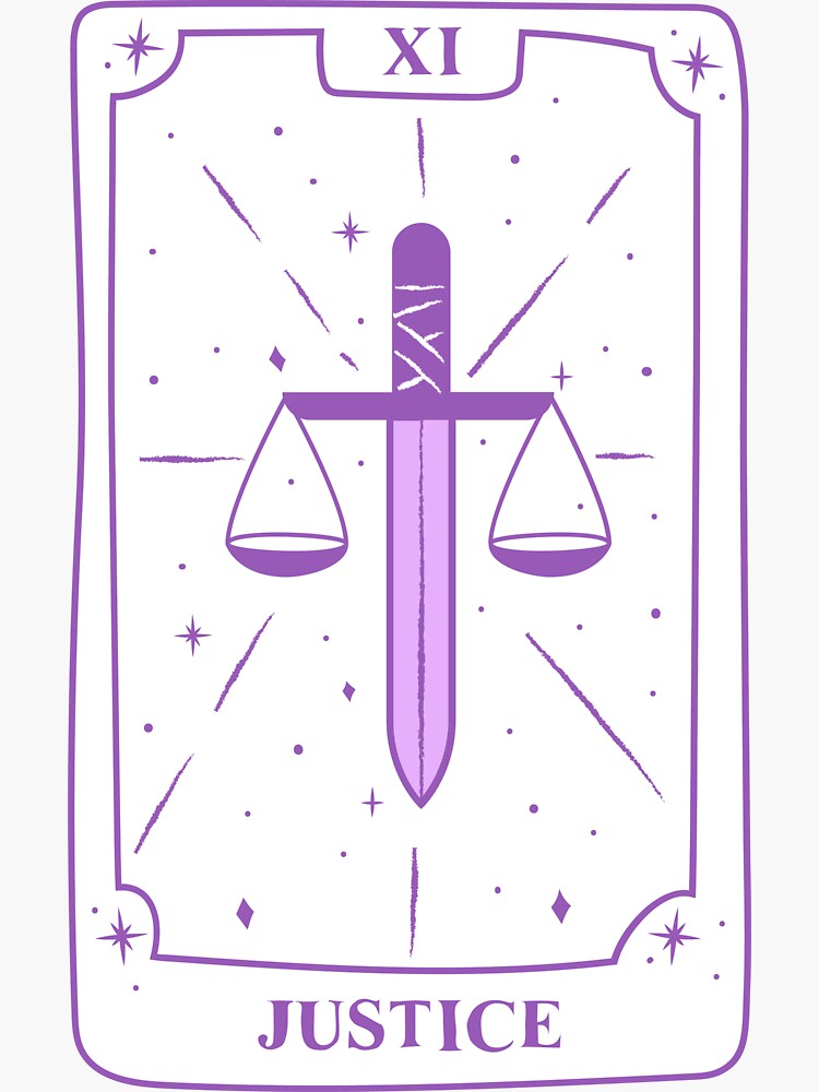 "Scales of Justice Tarot Card" Sticker for Sale by Ninjakandy Redbubble